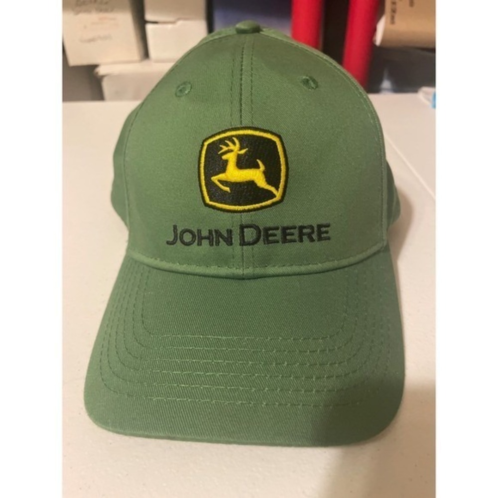 John Deere Green Baseball Cap Embroidered Logo Adjustable Strap